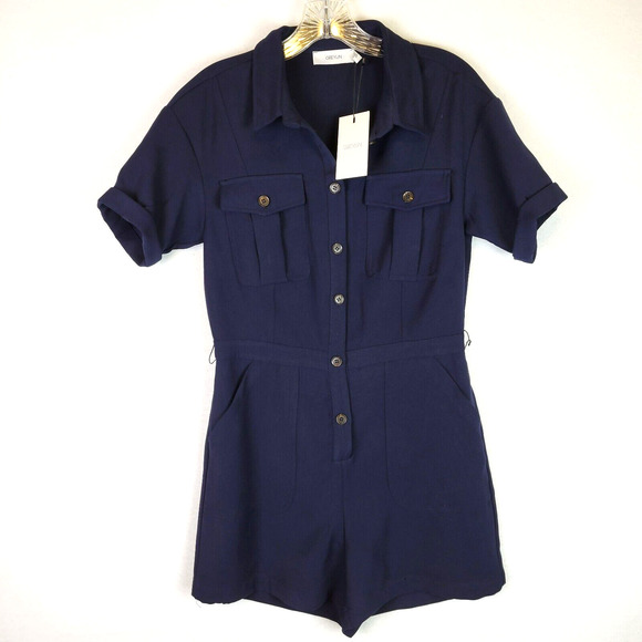Greylin Pants - Greylin Anthropologie Womens Delton Button Shorts Romper Size XS Blue Nautical